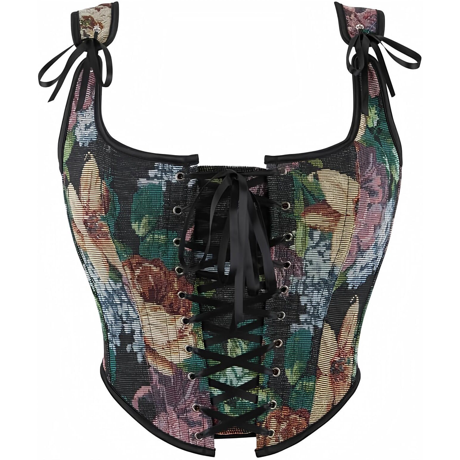 5922 Sexy Vintage 1920s Renaissance Lace Trim Corset Bustier